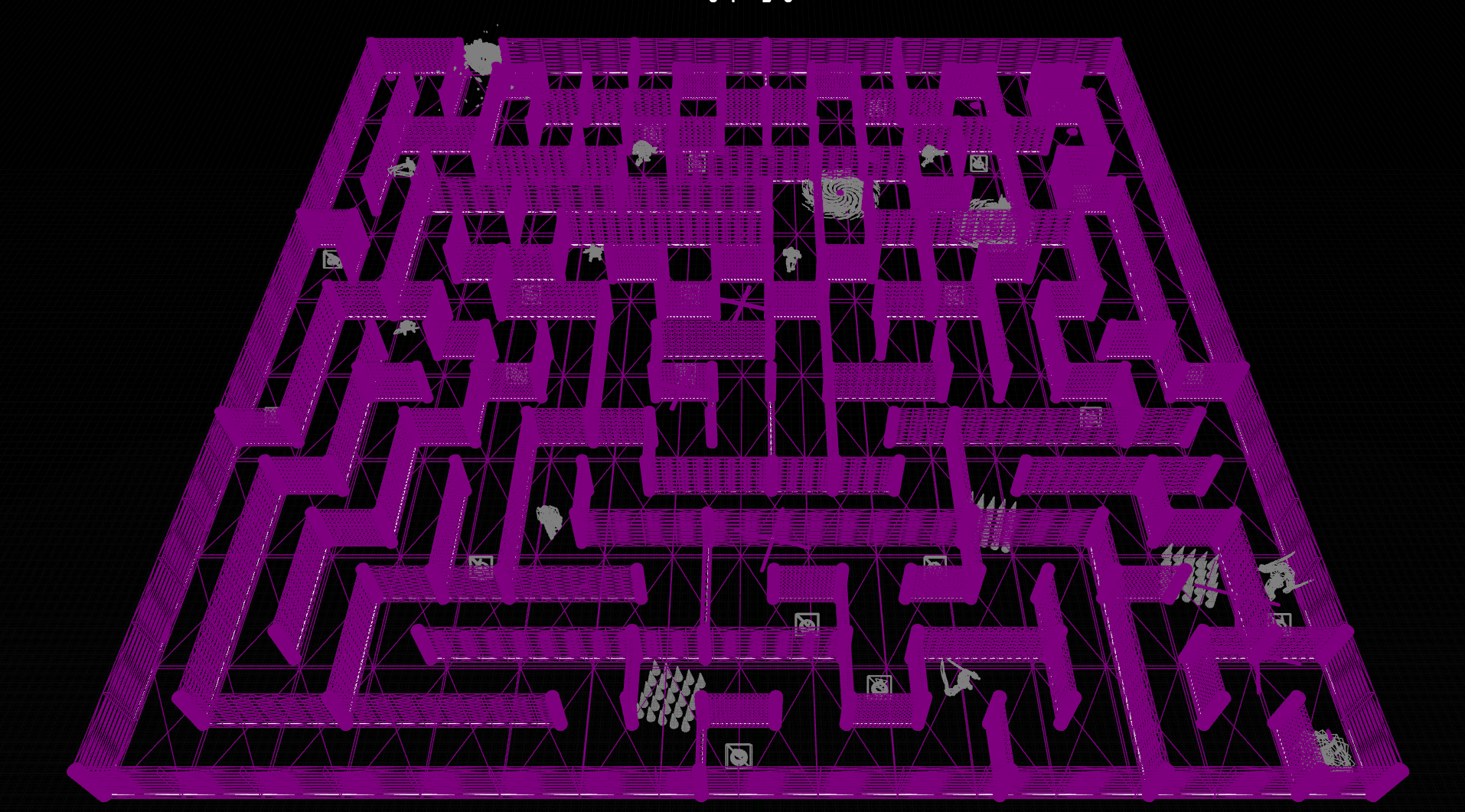 LABYRAINTH procedural generation: a freshly generated maze layout seen from the map overlay